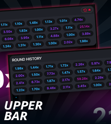 Top bar of odds in Aviator game for Indians